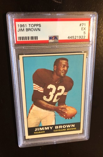 1961 Topps Football #71 Jim Brown. Cleveland Browns Fullback. PSA 5 EX.