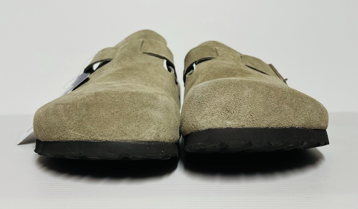 Birkenstock Boston Taupe Suede Leather Soft Footbed Sz. US M 