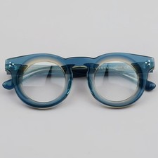 Transparent Blue Round Acetate Eyeglass frame Full rim Reading Glasses Women Men