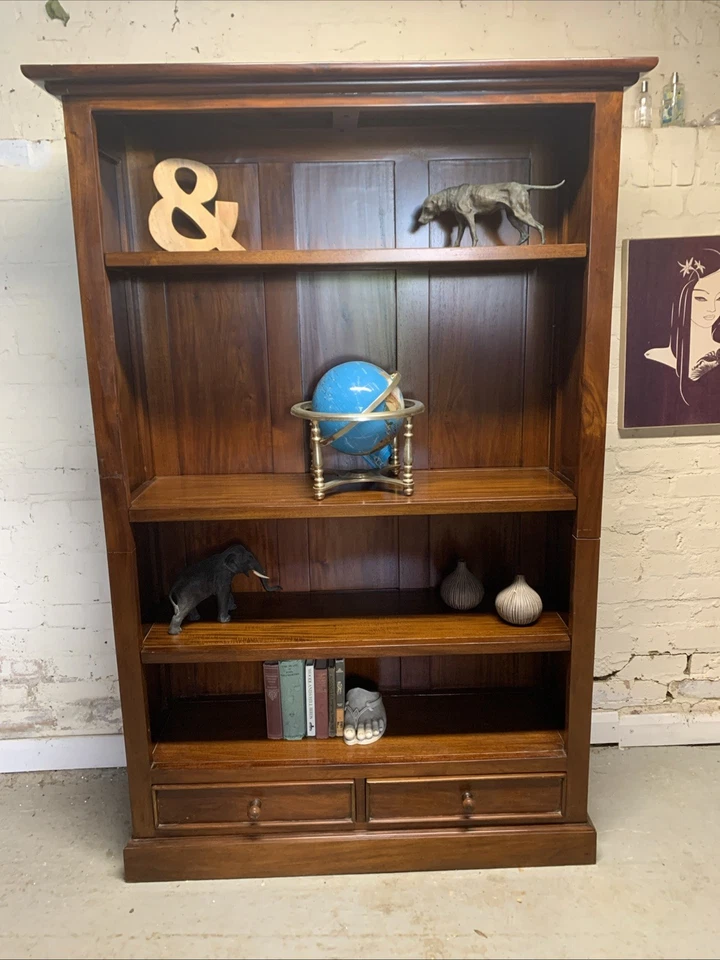 Large Solid Mahogany Bookshelf Shelving Unit  Drawers Library Study Storage Offi - Image 4 of 4