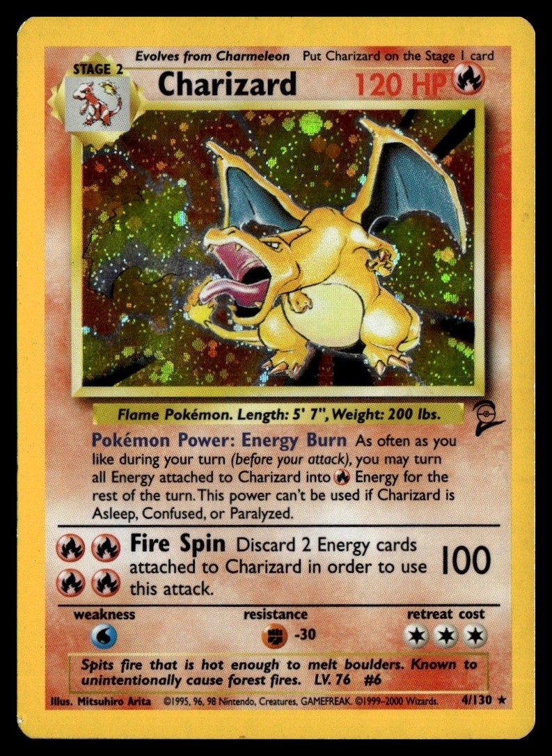Charizard Holo 4/130 2000 Base Set 2 MP
