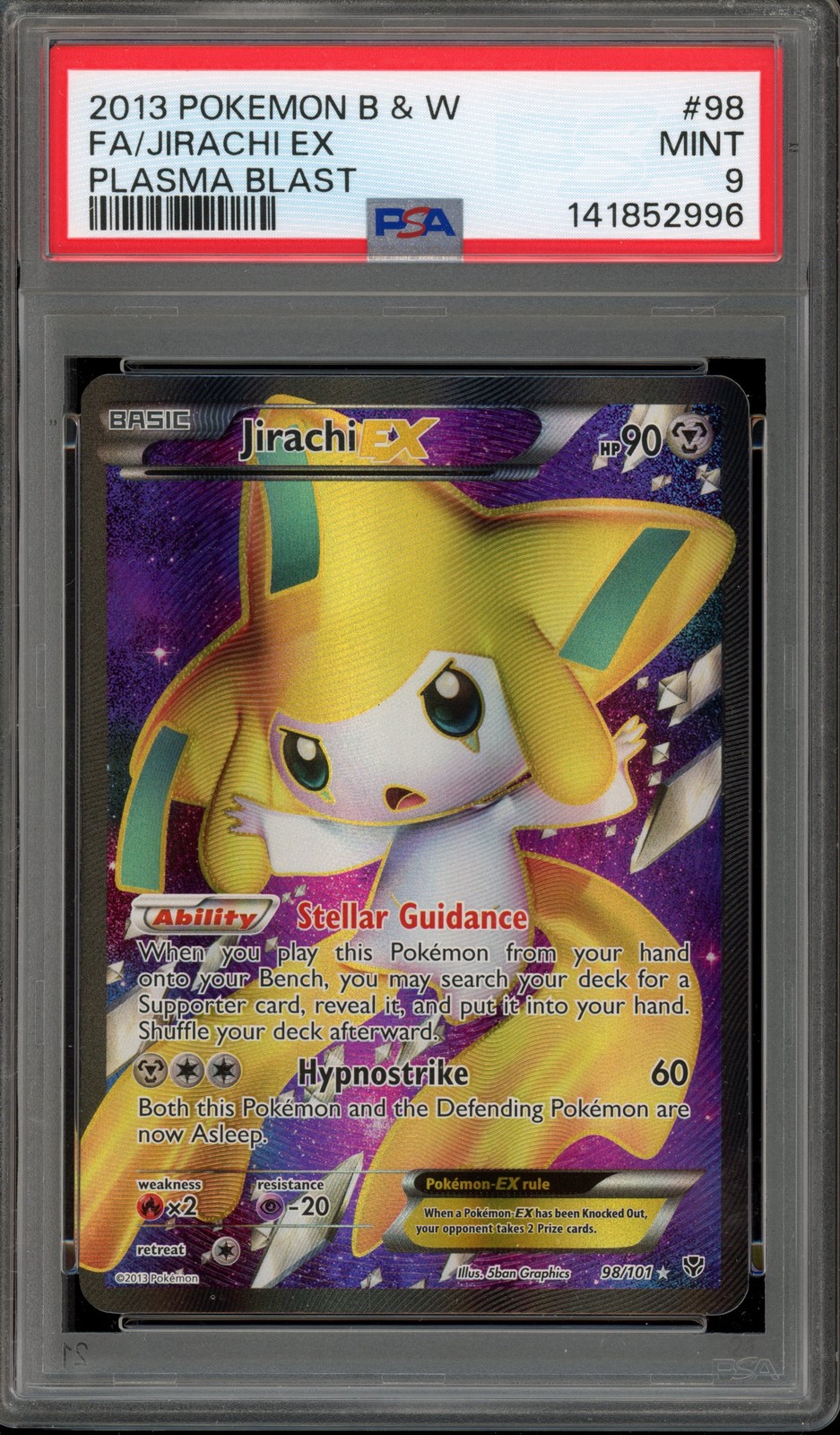 Pokemon Jirachi EX Plasma Blast Full Art #98 PSA 9 Mint