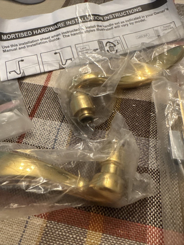 Pella Active Handle Right RH Keyed Set for Storm Door +Keys Mortise Brass 21967A - Image 3 of 4