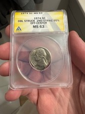 🔥 🔥 Triple Struck ?? Anacs error Jefferson nickel 1974 Doublestruck