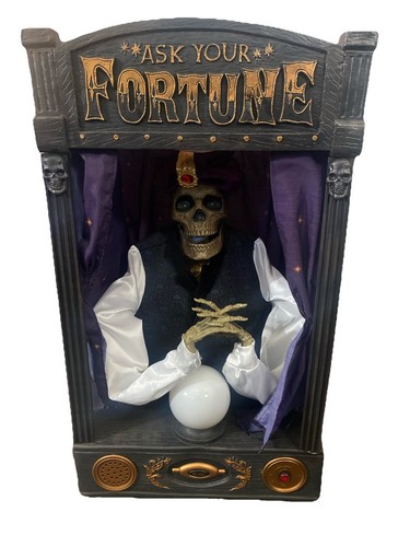 Home Accents Skeleton Fortune Teller in Box Retired Halloween Animatronic WORKS!