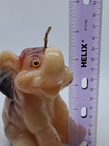 Vintage MCM 4.5" Elephant Molded Candle w/ Beady Eyes. Never Been Lit - Picture 7 of 8