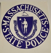 Massachusetts MA Mass State Police Decal Sticker 3" round