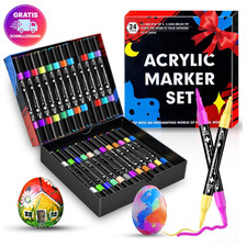 24 Acrylstifte wasserfest Dual Tip Marker 24 ...