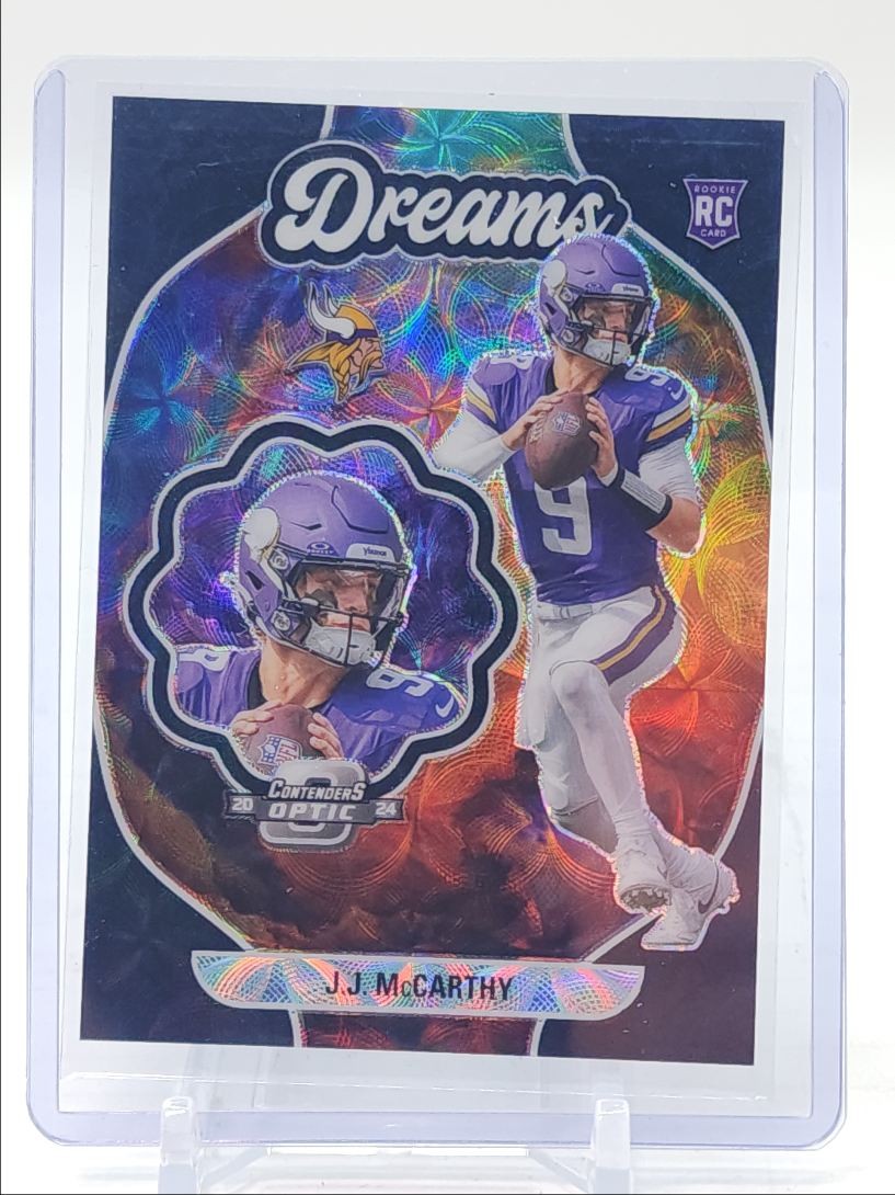 J.J. MCCARTHY 2024 CONTENDERS OPTIC ROOKIE DREAMS BLACK SCOPE RC /25 Q3549