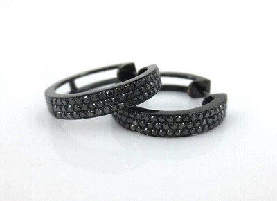 2CT Round Cut Lab-Created Black Diamond Clip On Earring 14K Black Gold Plated