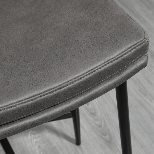 Breakfast Bar Stools Set of 2, Microfibre Upholstered Barstools, Industrial Bar - Picture 8 of 13