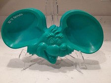 Kit 'N Kaboodle Vintage Cat Food Dish Bowl Mouse Shape Mice Kitten Teal Plastic