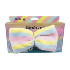 The Cr me Shop Teddy Headyband Plush Spa Headband 3.17 oz Rainbow Stripes Bow
