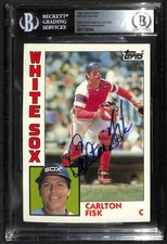 Carlton Fisk Signed 1984 Topps Super White Sox Card Beckett Auto