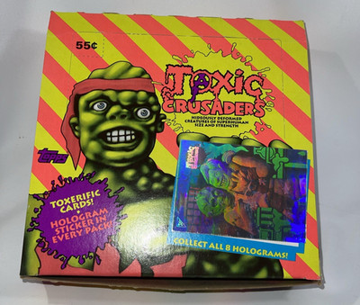 1991 TOPPS TOXIC CRUSADERS FULL BOX OF 36 FACTORY SEALED CELLO PACKS. VERY RARE