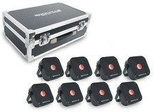 Rockville MINI RF1 V3 CHARGE PACKAGE BLACK 8 Battery PAR Lights Case RF APP