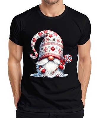 Cute Christmas Elf with Lollipop and Festive Hat Red Men's T-Shirt