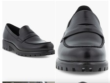 Ecco Women's Modtray Moc Toe Penny Loafer  Shoes US 10-10.5 / EU41 Black