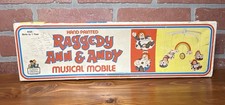 Nursery Originals Raggedy Ann  Andy Musical Mobile Hand Painted 1978 Vintage