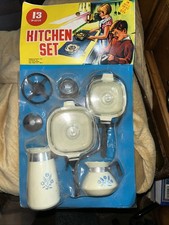 Vintage Child s 13 Pc Kitchen Set Corning Ware Blue Cornflower New