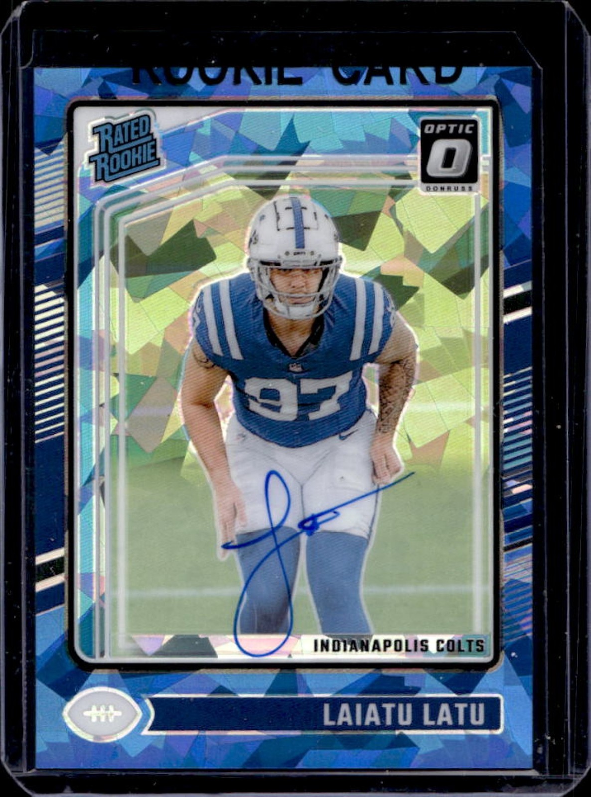 2024 Donruss Optic Laiatu Latu Rated Rookie RPS Auto Ice #14/15 Colts