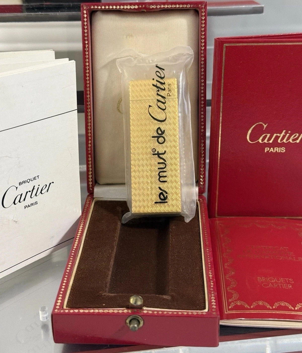 Cartier — Cartier Pentagon Gold Plated Lighter Sealed NOS New
