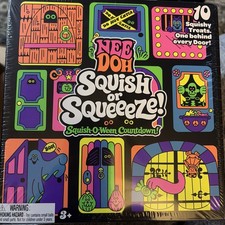 Schylling Nee Doh Squish or Squeeze Halloween Door Advent Calendar, 10 Toys