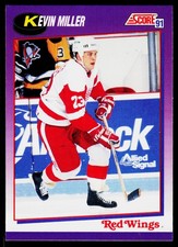 Kevin Miller, 1991-92 Score American, #126, Detroit Red Wings,