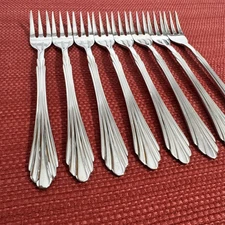 EX COND Set of 8 Retroneu BARRINGTON 18/8 Stainless Glossy Cocktail Forks Korea