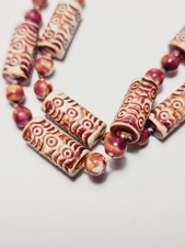 Vintage Venetian Trade Beads Brick Red Bead Tribal Necklace ~51"/130cm
