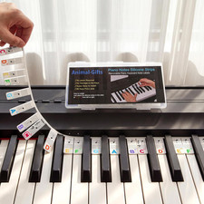 88/61 Keys Piano Keyboard Notes Guide Removable, Silicone Piano Letters Keys Lab