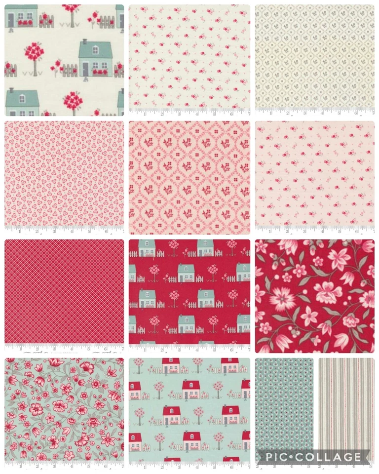 MY SUMMER HOUSE Anne Sutton Bunny Hill Blue Fabric Moda Fabrics 13 fat quarters - Image 2 of 4