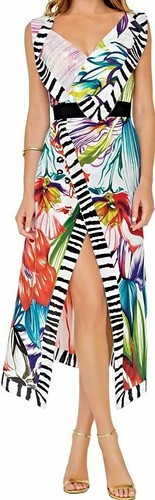 NWT GOTTEX SzONE SIZE SPRING EMBRACE 100% SILK KIMONO SWIM COVER UP ZEBRA MULTI - Picture 2 of 12