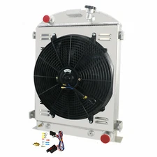 3Row Aluminum Radiator&Shroud fan for 1932 Ford High Boy Street Rod Chevy.V8