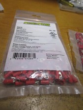 22-16 AWG 6 Stud Vinyl Insulated Butted Seam Ring Terminal QTY 100