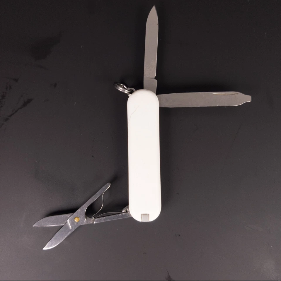 Navaja Suiza Victorinox 58mm Clásica SD Navaja de Bolsillo Blanca Cayendo Nieve Foto 4 de 4