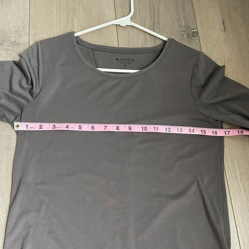 Maglia top allenamento manica lunga Athleta esercizio grigio viola essenza donna XS - Foto 9 di 9