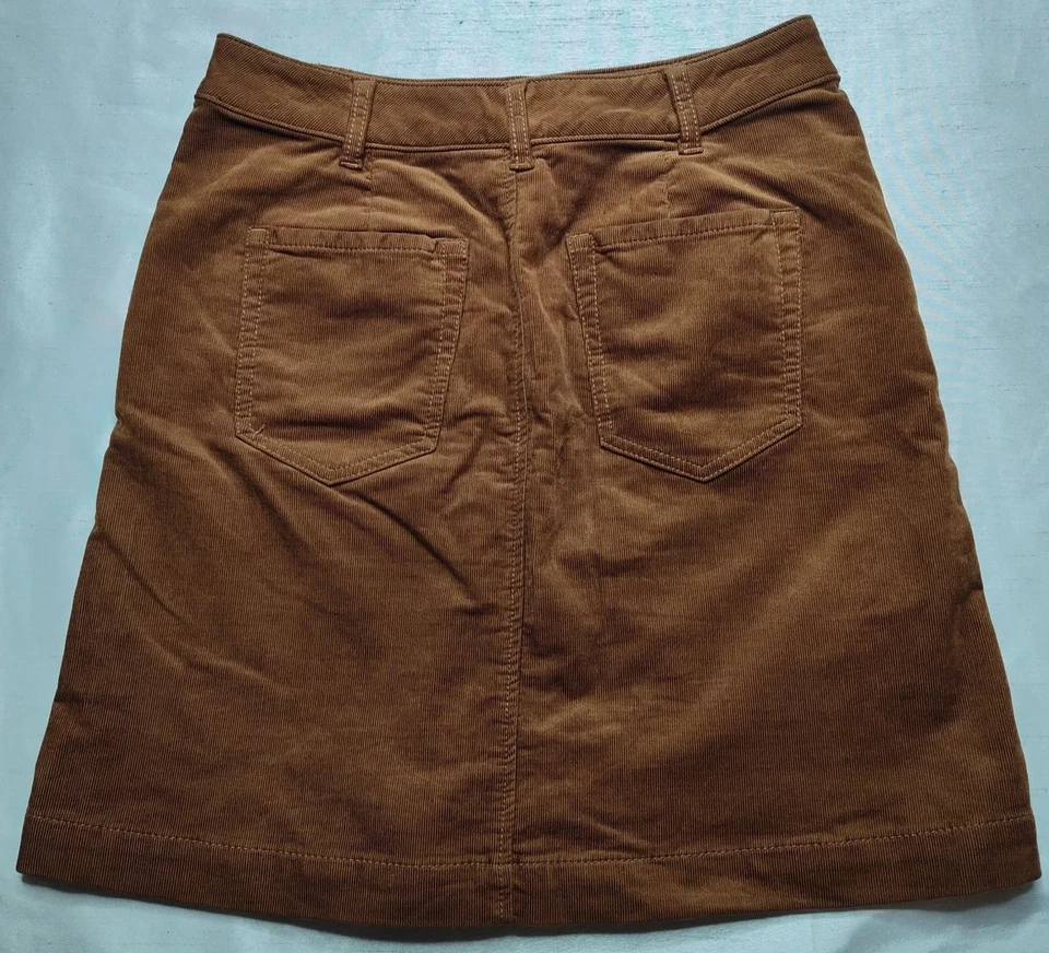 Falda Pana CABI Mujer Talla 4 Marrón Botón Frontal 18.5" Usada en Excelente Condición Foto 4 de 4