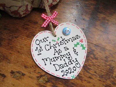 Personalisierte erste Weihnachten als Mama Papa Großeltern Schwester Bruder Geschenk Plakette