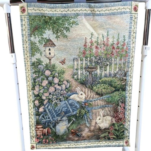Grande Tenture Murale Vintage – Scène Champêtre Quiltée – 210cm X 90cm -AF