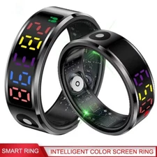 IP68 Waterproof Smart Ring Color Screen Heart Rate Blood Oxygen Sleep Monitor