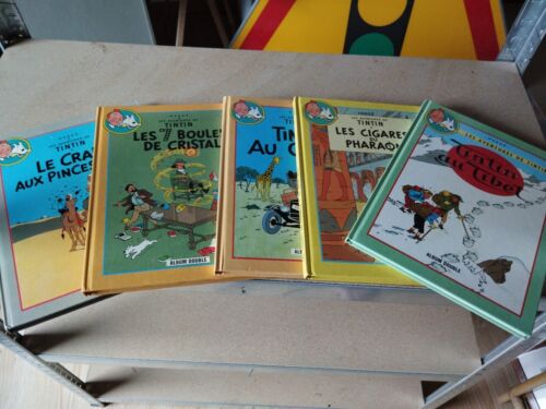 Lot 10 Albums- 5  doubles - Les Aventures De Tintin - Hergé - Bon État  - Photo 1/3