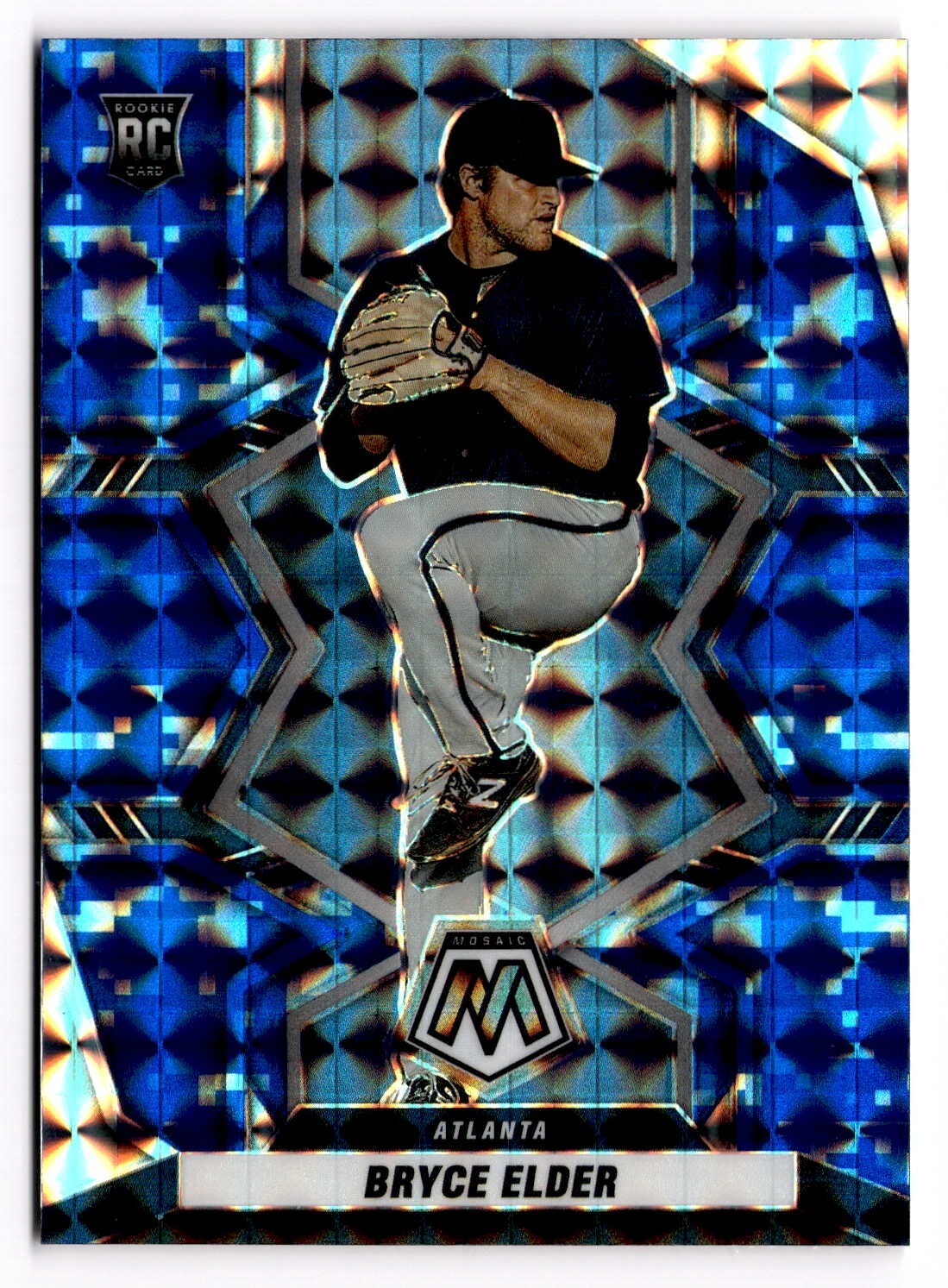 2022 Panini Mosaic Blue Prizm Bryce Elder #277 Atlanta Braves RC 