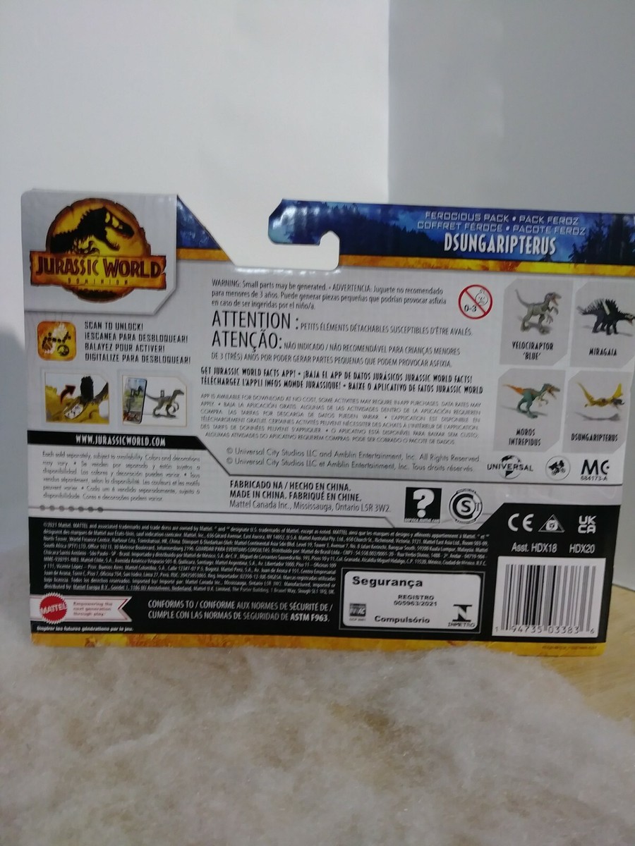 JURASSIC WORLD DOMINION VELOCIRAPTOR BLUE Ferocious Pack 2022 - New in