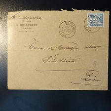 FRANCE SAGE N°101 SUR LETTRE COVER CAD GRAULHET TARN POUR SAINT ETIENNE