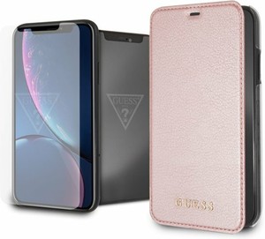 Genuine Guess Iridescent Collection Book Case For Iphone Xr With Tempered Glass Ebay