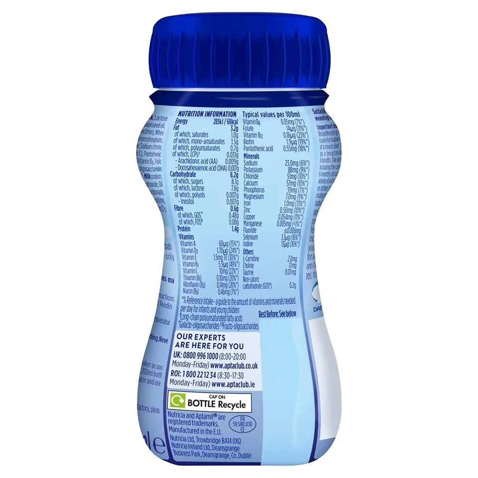 12 x 200ml Aptamil 2 Follow On Baby Milk Suitable From 6-12 Months BB-Dec25 - Image 4 of 4