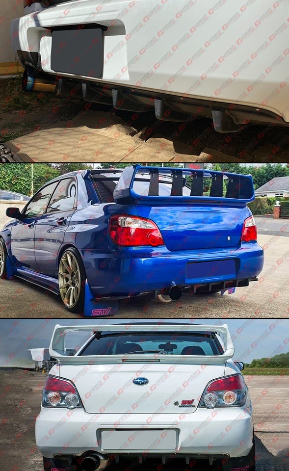 For 02-07 Subaru Impreza WRX STI HT Style Textured Black Shark Fin Rear ...