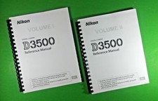 Owners Manual for Nikon D3500 Reference Camera 354 Pages W/Clear Covers 