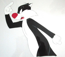 HUGE - SYLVESTER CAT Tweety Bird Warner Brothers 1997 ORIGINAL PRODUCTION CEL
